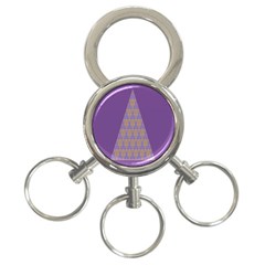 Pyramid Triangle  Purple 3-ring Key Chains by Mariart