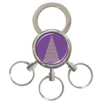 Pyramid Triangle  Purple 3-Ring Key Chains Front