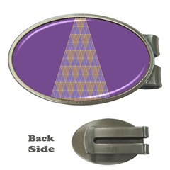 Pyramid Triangle  Purple Money Clips (oval) 