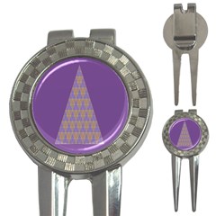 Pyramid Triangle  Purple 3-in-1 Golf Divots by Mariart