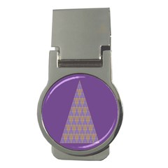 Pyramid Triangle  Purple Money Clips (round) 