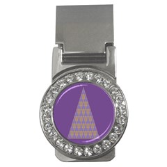 Pyramid Triangle  Purple Money Clips (cz)  by Mariart