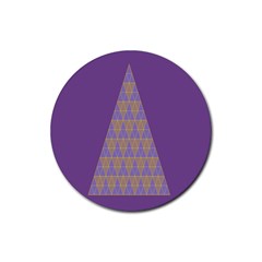 Pyramid Triangle  Purple Rubber Coaster (round)  by Mariart