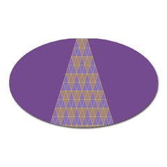 Pyramid Triangle  Purple Oval Magnet