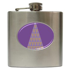 Pyramid Triangle  Purple Hip Flask (6 Oz) by Mariart