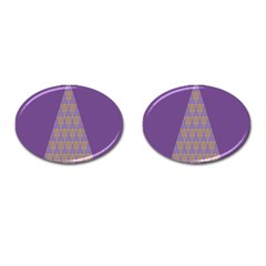 Pyramid Triangle  Purple Cufflinks (oval)