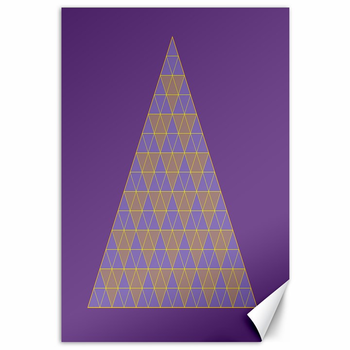 Pyramid Triangle  Purple Canvas 12  x 18  