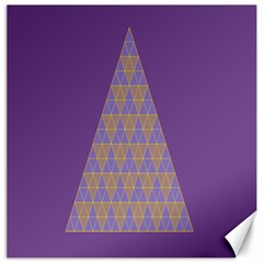 Pyramid Triangle  Purple Canvas 16  X 16   by Mariart