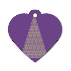 Pyramid Triangle  Purple Dog Tag Heart (two Sides) by Mariart