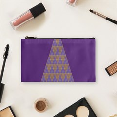 Pyramid Triangle  Purple Cosmetic Bag (small)  by Mariart