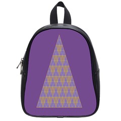 Pyramid Triangle  Purple School Bags (small)  by Mariart