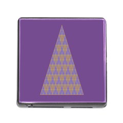 Pyramid Triangle  Purple Memory Card Reader (square) by Mariart