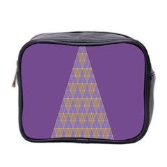 Pyramid Triangle  Purple Mini Toiletries Bag 2-side by Mariart