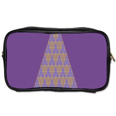 Pyramid Triangle  Purple Toiletries Bags 2-side by Mariart