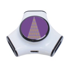 Pyramid Triangle  Purple 3-port Usb Hub by Mariart