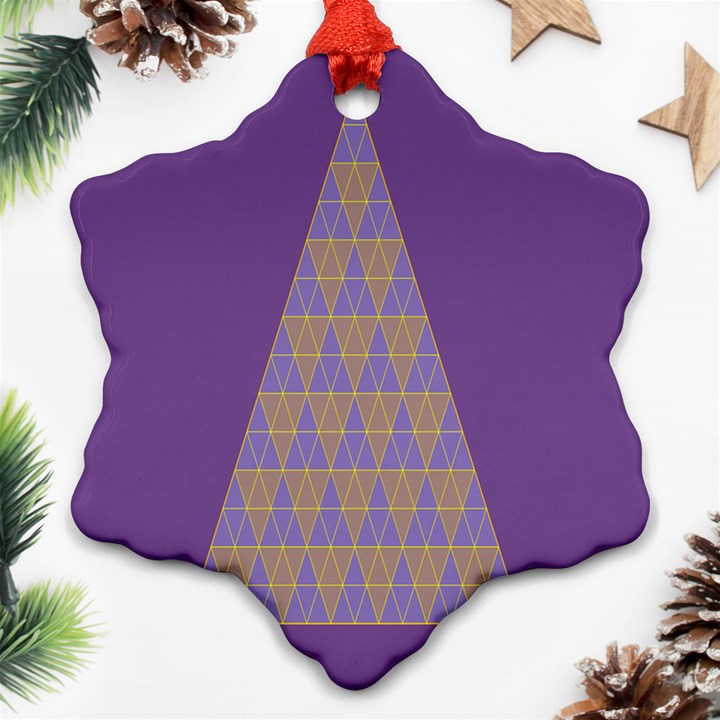 Pyramid Triangle  Purple Ornament (Snowflake)