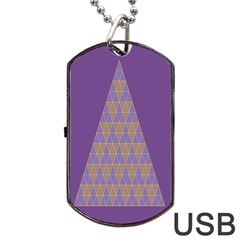 Pyramid Triangle  Purple Dog Tag Usb Flash (one Side) by Mariart