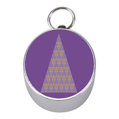 Pyramid Triangle  Purple Mini Silver Compasses