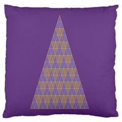 Pyramid Triangle  Purple Large Flano Cushion Case (two Sides)