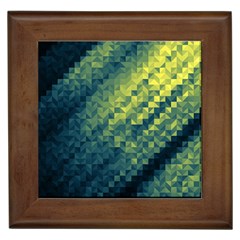 Polygon Dark Triangle Green Blacj Yellow Framed Tiles