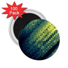 Polygon Dark Triangle Green Blacj Yellow 2 25  Magnets (100 Pack)  by Mariart