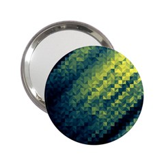 Polygon Dark Triangle Green Blacj Yellow 2 25  Handbag Mirrors by Mariart