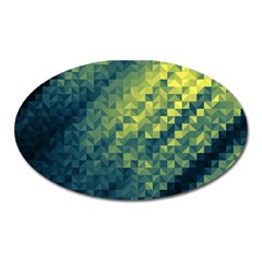 Polygon Dark Triangle Green Blacj Yellow Oval Magnet