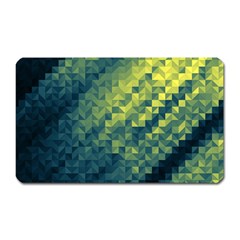 Polygon Dark Triangle Green Blacj Yellow Magnet (rectangular)