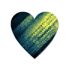 Polygon Dark Triangle Green Blacj Yellow Heart Magnet by Mariart