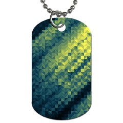 Polygon Dark Triangle Green Blacj Yellow Dog Tag (two Sides) by Mariart