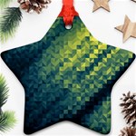 Polygon Dark Triangle Green Blacj Yellow Star Ornament (Two Sides) Front