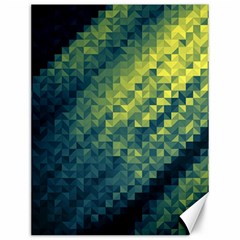 Polygon Dark Triangle Green Blacj Yellow Canvas 12  X 16   by Mariart