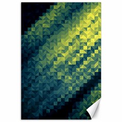 Polygon Dark Triangle Green Blacj Yellow Canvas 12  X 18   by Mariart