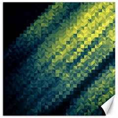 Polygon Dark Triangle Green Blacj Yellow Canvas 16  X 16  