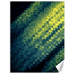 Polygon Dark Triangle Green Blacj Yellow Canvas 36  X 48   by Mariart