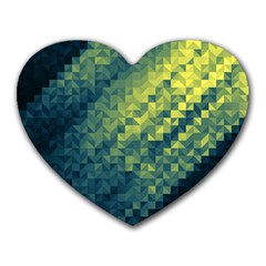 Polygon Dark Triangle Green Blacj Yellow Heart Mousepads by Mariart