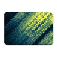 Polygon Dark Triangle Green Blacj Yellow Small Doormat  by Mariart