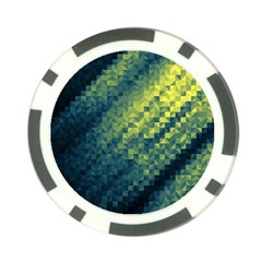 Polygon Dark Triangle Green Blacj Yellow Poker Chip Card Guard