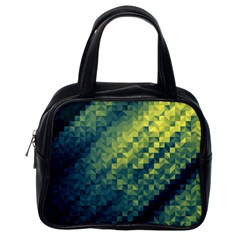 Polygon Dark Triangle Green Blacj Yellow Classic Handbags (one Side)