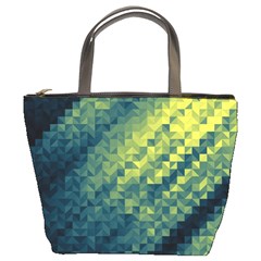 Polygon Dark Triangle Green Blacj Yellow Bucket Bags by Mariart