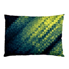 Polygon Dark Triangle Green Blacj Yellow Pillow Case by Mariart