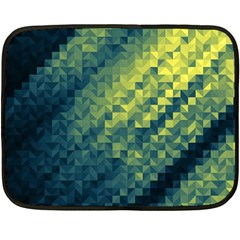 Polygon Dark Triangle Green Blacj Yellow Fleece Blanket (mini) by Mariart