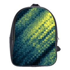 Polygon Dark Triangle Green Blacj Yellow School Bags(large)  by Mariart