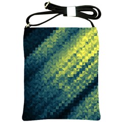 Polygon Dark Triangle Green Blacj Yellow Shoulder Sling Bags by Mariart