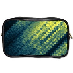 Polygon Dark Triangle Green Blacj Yellow Toiletries Bags by Mariart