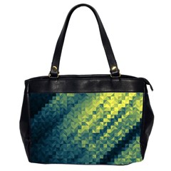 Polygon Dark Triangle Green Blacj Yellow Office Handbags (2 Sides)  by Mariart