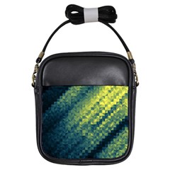 Polygon Dark Triangle Green Blacj Yellow Girls Sling Bags by Mariart