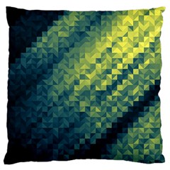 Polygon Dark Triangle Green Blacj Yellow Large Cushion Case (two Sides) by Mariart