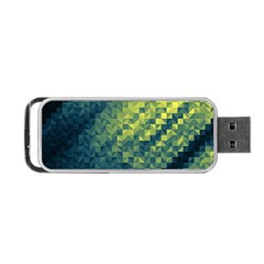 Polygon Dark Triangle Green Blacj Yellow Portable Usb Flash (two Sides)