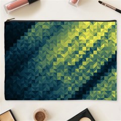 Polygon Dark Triangle Green Blacj Yellow Cosmetic Bag (xxxl)  by Mariart